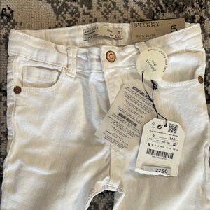 Zara White Classic Jeans Smooth Denim
